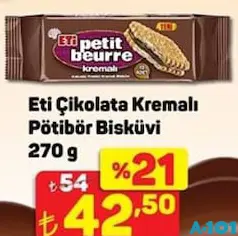 ETİ ÇİKOLATA KREMALI PETİBÖR BİSKÜVİ 270 G ETİ ÇİKOLATA KREMALI PETİBÖR BİSKÜVİ 270 G